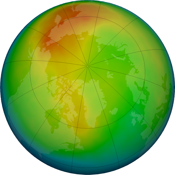 Arctic ozone map for January 2017
